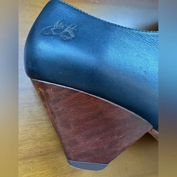 Fluevog EXCELLENT Purpose Scheme angular suede booties in turquoise/navy -7.5/8 - Picture 12 of 16